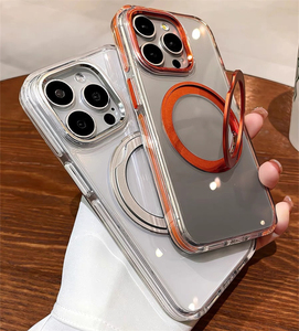 Sang Trọng Rõ Ràng 360 Xoay Kim Loại Nhẫn Chủ Đá Đứng Điện Thoại Chống Sốc Trường Hợp Đối Với <span class=keywords><strong>iPhone</strong></span> 16 15 14 13 12 Pro Max Cộng Với - Product Image 2