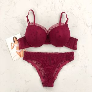 Biancheria intima da donna a vita bassa russa e sottile e traspirante con pizzo Sexy da donna Set reggiseno piccolo di grandi dimensioni - Product Image 6