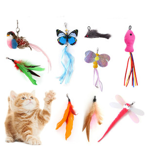 Meerdere Stijlen Diy Vervangende Kop Voor Kat Teaser Toverstaf Veren Muis Kat Speelgoed Kat Teaser Vervanging - Product Image 1