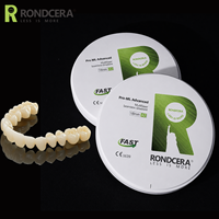 Disque en zircone esthétique Rondcera 42%-49% translucide, optimisé pour un frittage rapide, restauration esthétique en zircone monolithique