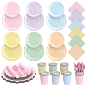 Suministros para Fiestas Temáticas con Encaje de Color Sólido Rosa, Azul, Amarillo y Morado, Disponibles en Múltiples Colores, Venta al Por Mayor - Product Image 1
