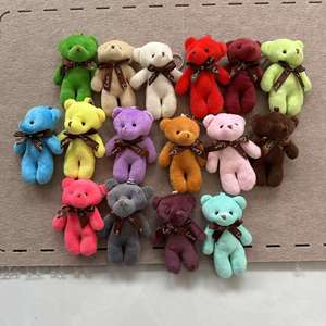 Porte-clés pendentif en peluche ours articulé, petite tête, accessoires de sac, cadeau créatif, vente en gros, modèle animal - Product Image 4