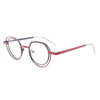 2025 nouveau cadre de lunettes en métal unisexe de haute qualité petite taille Double cercle carré Design pour les jeunes (adolescents enfants adultes)