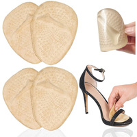 Coussinets d'avant-pied en silicone anti-frottement, semelles orthopédiques texturées, GEL épaissi, soulagement de la douleur au talon, demi-pointure, 2 pièces