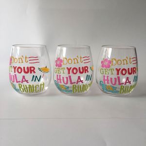 Gobelet à vin en acrylique incassable de 500 ml en forme d'œuf avec logo et motif personnalisés - Product Image 1
