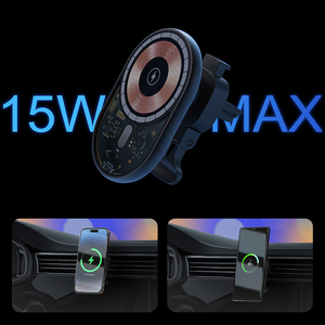 Từ xe điện thoại di động chủ Qi 15W sạc nhanh đứng PC Bảng điều khiển Bộ sạc không dây cho iPhone tương thích với Nokia LG - Product Image 6