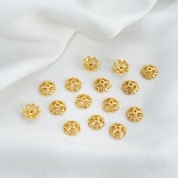 Perles en forme de fleur double face couleur or sable, accessoires de bijoux à faire soi-même, matériaux pour bracelets et colliers faits à la main