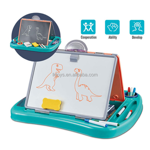 Şanslı oyuncaklar <span class=keywords><strong>2</strong></span> in 1 kurulu boyama renkli kalemler ile eğitim masası çocuklar için çizim kurulu beyaz siyah yazı tahtaları öğrenme - Product Image 2