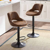 Tabouret de bar réglable moderne, vintage et rétro, avec revêtement en tissu suédé, pour comptoir de cuisine, mobilier de bar, tabourets et chaises
