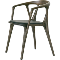 Savannah Chaise Designer Italien Alien Chaise de Salle à Manger en Bois Massif Home Art Tabouret de Restaurant en Cuir Véritable