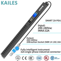 KAILES (KLS) Série K55 ZA PDU intelligent géré 32A Monophasé CA 20 prises brésiliennes Armoire d'instrumentation entièrement intelligente