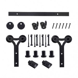 WEKIS Modern Single Panel Sliding Barn Door Installation Hardware <b>Kits</b> Screw Y-Shape Design Steel 250lbs Capacity Soundproof - Product Image 1