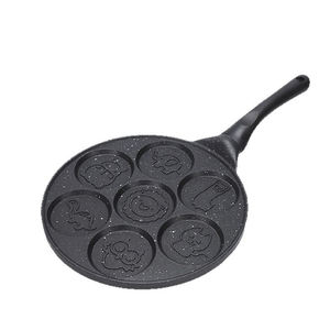 Mini poêle à frire pour œufs à 7 trous |   Ustensiles de cuisine en aluminium antiadhésif en forme de sourire pour la cuisine à domicile - Product Image 1