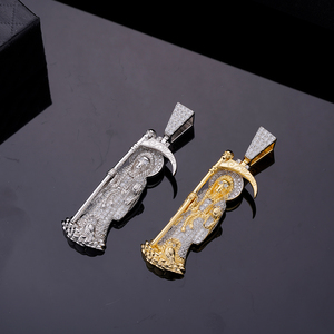 Nuovo arrivo S925 Sterling Silver Holy Pendant Saint Of Death collana Grim Reaper ciondolo Halloween Cz Jewelry - Product Image 4