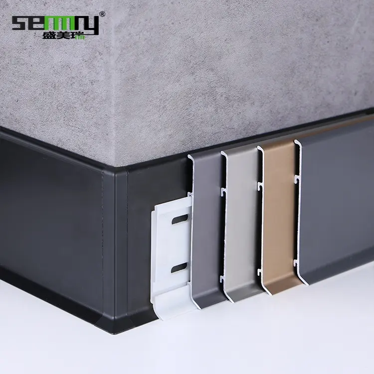 Beautiful colors skirting board Aluminium profile Brushed Aluminum Baseboard Wall Skirting Boardmetal baseboard floor molding