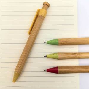 Regalos para el Día del Padre: Bolígrafo Ecológico de Bambú con Tapa de Paja de Trigo - Bolígrafos Promocionales con Logotipo Personalizado al por Mayor - Product Image 4