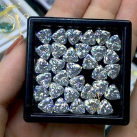 Moissanite taille trillion GRA VVS, diamant blanc créé en laboratoire pour bague de fiançailles, pierre de moissanite en vrac