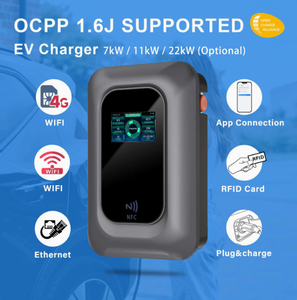 แท่นชาร์จไฟติดผนัง OCPP1.6สำหรับยานยนต์ที่ใช้พลังงานใหม่22kW 7kW Type2เพื่อการพาณิชย์มาตรฐาน EU - Product Image 3