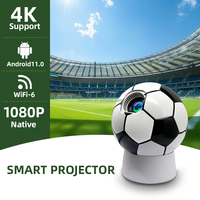 Projecteur intelligent édition limitée Football Soccer 2026, Android 11, compatible 4K, grand écran, haut-parleurs stéréo HIFI portables, LED