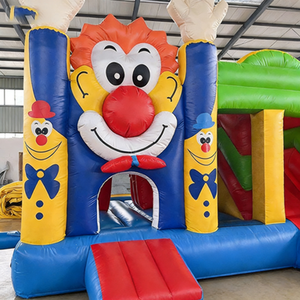 Château gonflable pour enfants avec toboggan, thème clown de dessin animé, pour intérieur et extérieur, aire de jeux de centre commercial, matelas pneumatique, <span class=keywords><strong>trampoline</strong></span> - Product Image 2