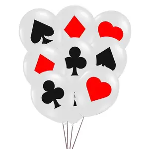 Poker theme party decoration latex balloon red peach spade balloon set