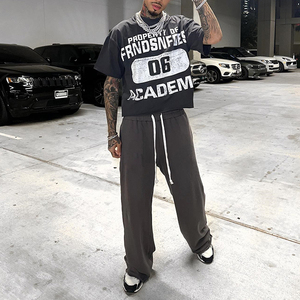 Streetwear poids lourd personnalisé lâche <span class=keywords><strong>Fives</strong></span> T-shirt coton sérigraphie Dtg imprimé T-shirt hommes lavage à l'acide boîte graphique T-shirt - Product Image 4