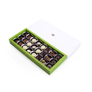 ทรัฟเฟิลสี<span class=keywords><strong>ขาว</strong></span>ช็อกโกแลตกล่องบรรจุภัณฑ์การ์ดกระดาษพับโลโก้ฟอยล์ทองปั๊มช็อกโกแลตเห็ดกล่องของขวัญพร้อมถาดกระดาษ - Product Image 2