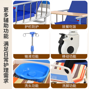 Lechi Nursing <b>Bed</b> Manual Stainless Steel <b>Adjustable</b> For Patient Hospital Home Care - Product Image 3