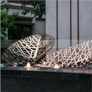 Decoración de Arte Metálico para Exteriores, Escultura Abstracta de Acero Inoxidable para Hotel en Venta - Product Image 5