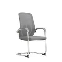 Chaise de bureau ergonomique pivotante confortable, chaise d'ordinateur, siège de maison pour longues périodes, conférence, réception, dossier incurvé en maille, fixe