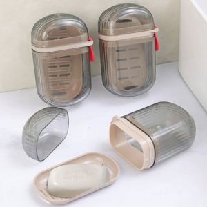 Creative Portable <b>Small</b> Travel Soap <b>Box</b> <b>with</b> Sealed <b>Lid</b> Drainable Feature for Business Trip Bathroom Sets - Product Image 5