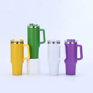 Vaso Térmico Portátil Americano de Gran Capacidad, 40 oz, Diseño Clásico para Auto, Acero Inoxidable 304, con Asa y Pajita - Product Image 4