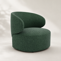 Fauteuil de détente moderne en tissu avec structure en bois pour petit appartement, hôtel, bureau, balcon, salon – Conception ergonomique
