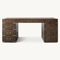 Meubles de bureau classiques de luxe en bois massif et métal bureau d'ordinateur Villa hôtel ventes directes d'usine peuvent être personnalisés