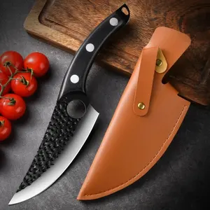 Couteau à désosser forgé 5.9 pouces cuisine manche noir couteau à désosser boucher couteaux à désosser