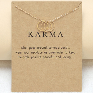 Nueva moda aleación lindo elegante <span class=keywords><strong>Simple</strong></span> Karma deseo brillo libre suerte colgante collares para mujeres accesorios de moda joyerí<span class=keywords><strong>a</strong></span> - Product Image 6
