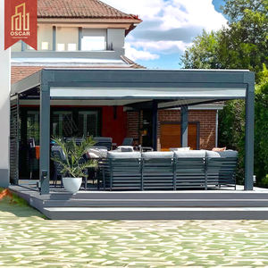 Gazebo Plegable Vertical Eléctrico Resistente al Viento, Fácil de Montar, con Techo Retráctil <span class=keywords><strong>y</strong></span> Toldo de PVC - Product Image 1