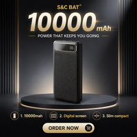 Batterie Li-Polymère Standard 10000mAh, Power Bank Portable 10W, Design Bicolore, Triple Sortie, Indicateur LED pour iPhone