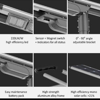 Système d'éclairage public solaire intelligent CHZ, LED, IP66, construction en aluminium, alimentation CC, télécommande pour solutions de ville intelligente