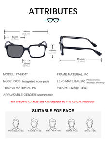 Lunettes de soleil photochromiques anti-lumière bleue UV400 carrées personnalisées avec logo rétro Partagas Wholesale Designer pour hommes - Product Image 6