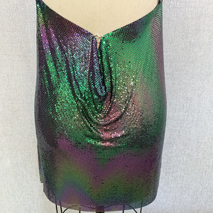 Sexy Clubwear multicolore maglia di <span class=keywords><strong>paillettes</strong></span> in metallo senza schienale <span class=keywords><strong>Mini</strong></span> <span class=keywords><strong>abito</strong></span> da donna in maglia di maglia per la festa - Product Image 6
