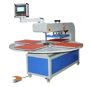 factory price full automatic 4 heat platen pneumatic rotary heat press for apparel textile tshirts garment