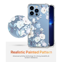 Nouveau Design réaliste motif peint antichoc 3D imprimé fleurs étui de téléphone couverture arrière dure pour iPhone 12 13 14 Pro Max