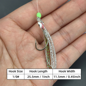 5 후크/팩 Sabiki <span class=keywords><strong>Rig</strong></span> 부드러운 문어 미끼 빛나는 구슬 깃털 바닷물 낚시 미끼 세트 베이스 고등어 도미 <span class=keywords><strong>1</strong></span>/0 # - Product Image 3