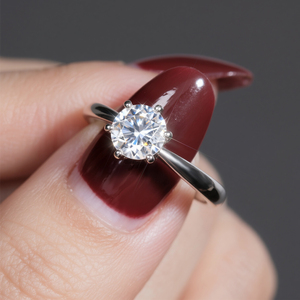 Anello di Fidanzamento in Moissanite 1CT VVS1, Argento Sterling 925 Placcato Oro 14K, Fede Nuziale Certificata GRA, Gioielli Personalizzati per Donne - Product Image 6