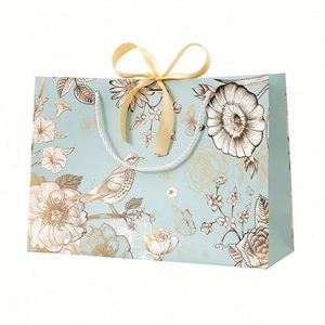 Custom Personalized Print Logo <b>Sliding</b> Jewelry Box Folding Shopping Paper Gift Bags with Rope Handles - Product Image 3