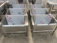 Fregadero de Cocina Profesional de Doble Compartimento, Fregadero Comercial de Acero Inoxidable con Estructura de Acero Ensamblada para Servicio de Alimentos