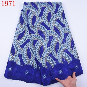 Pizzo di Cotone Giallo <span class=keywords><strong>con</strong></span> Pietre, Pizzo Voile Svizzero di Alta Qualità, Tessuto Africano per Abiti da Donna 1971 - Product Image 3