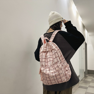 Nueva Mochila Escolar Ligera de Nailon con Diseño a Cuadros, 36 55L, Gran Capacidad, para Chicas de Secundaria y Universidad, con Forro de Poliéster - Product Image 5