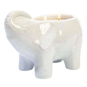 Custom Handmade Electroplated Ceramic Animal Vessel Filling Scented Wax <strong>Candle</strong> Porcelain Exterior <strong>Elephant</strong> Shaped Jar <strong>Candle</strong> - Product Image 2